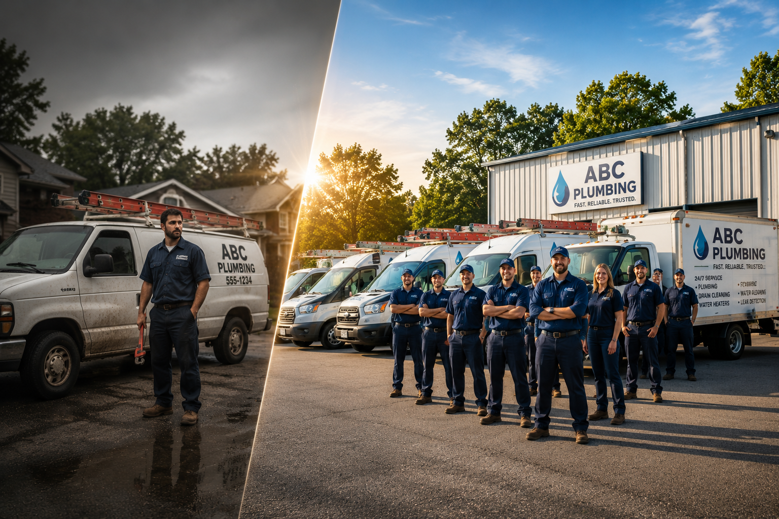 Before and after: home service business with more Google reviews and trust
